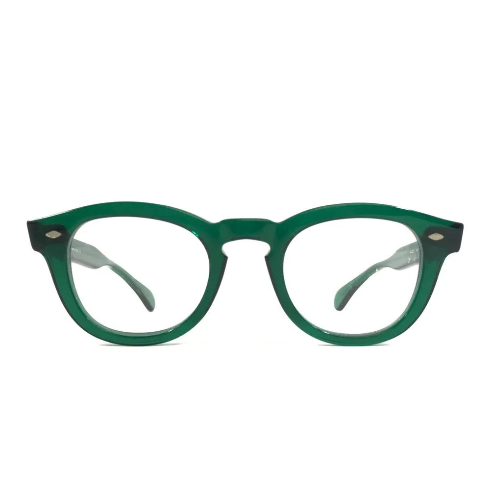 SEE Eyewear Eyeglasses Frames 9215 1487 Polished Clear Green Horn Rim 44-23-145